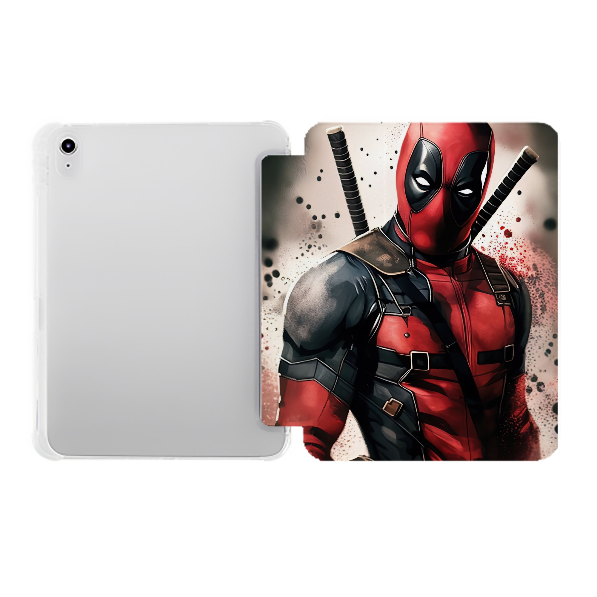 （画像用） Deadpool デッドプール IPad ケース ペン収納付き 三つ折りスタンド PUレザー×シリコン 対応機種9.5/10.5/10.9インチ
